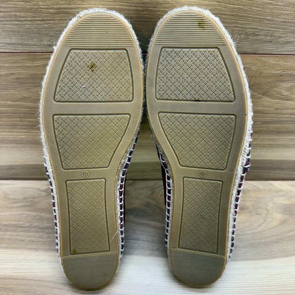 Tory Burch Espadrilles Flats 10 M Agate Red Soft Leather Vacation Resort Summer - Picture 9 of 11
